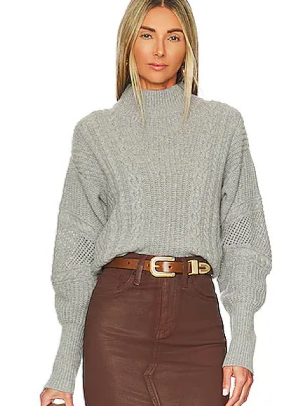 VERONICA BEARD Bertilda Wool Sweater in Grey Melange size XL Excellent